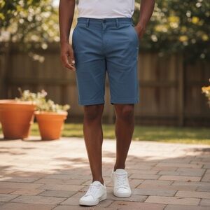 EVERLANE Men’s Uniform Slim Fit Chino Blue Shorts